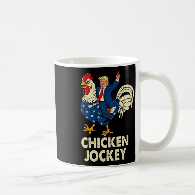 Mug Drôle Jockey De Poulet Trump Mème Pour Hommes Femm (Droite)