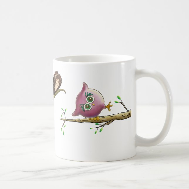 Mug Drôle jolie photo de chouette (Droite)
