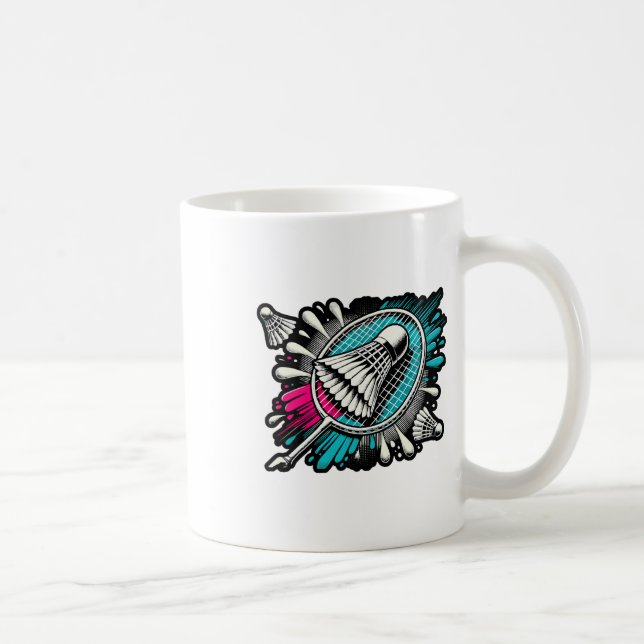 Mug Drôle Joueur Badminton Love Shuttle Design 17 (Droite)