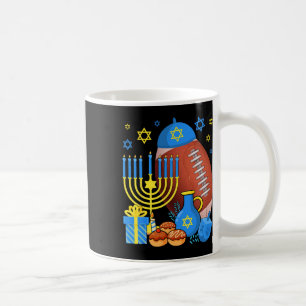 Mug Drôle Juif Football Ball Menorah Happy Hanoukka