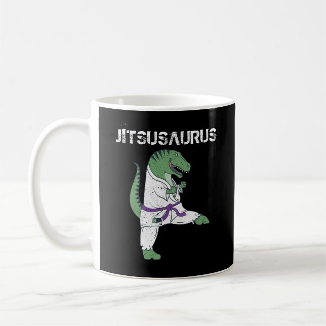 Mug Drôle Jujitsu, T-Rex Jiu Jitsu Cadeaux de ceinture (Gauche)
