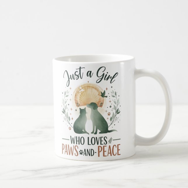 Mug drôle Juste une fille qui aime les chats et les ch (Droite)