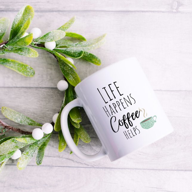 Mug Drôle La Vie Arrive Café Aide (Créateur téléchargé)