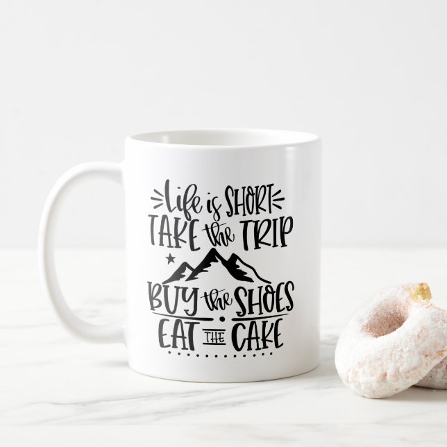 Mug Drôle La vie est un texte Inspirationnel court (Avec donut)