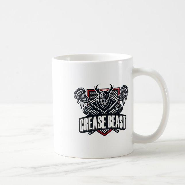 Mug Drôle Lacrosse Ops Avertissement de la bête de Cre (Droite)