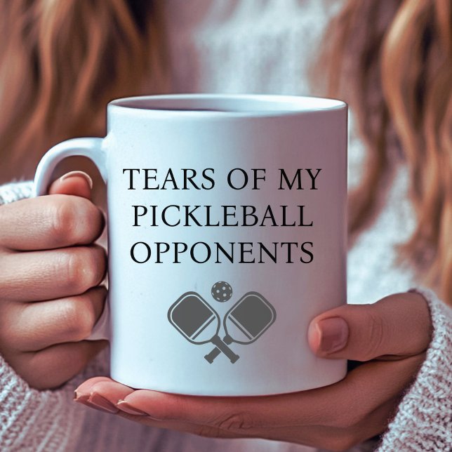 Mug Drôle Larmes de mes adversaires de Pickleball Text (Tears of my Pickleball Opponents Funny Coffee Mug)