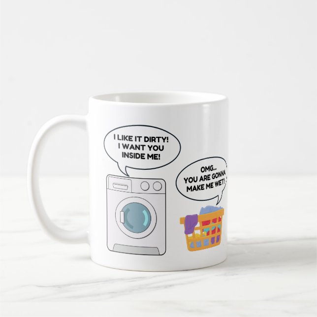 Mug Drôle Lave-linge Humour Lave-linge sale plaisanter (Gauche)