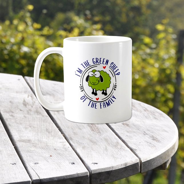 Mug Drôle Le mouton vert de la famille, Vert (Créateur téléchargé)