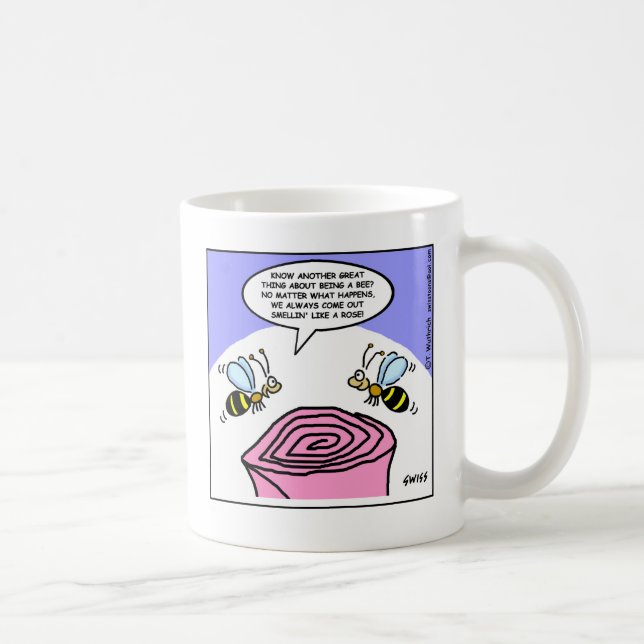 Mug Drôle Les Abeilles De Cartoon Sentent Comme Un Gar (Droite)