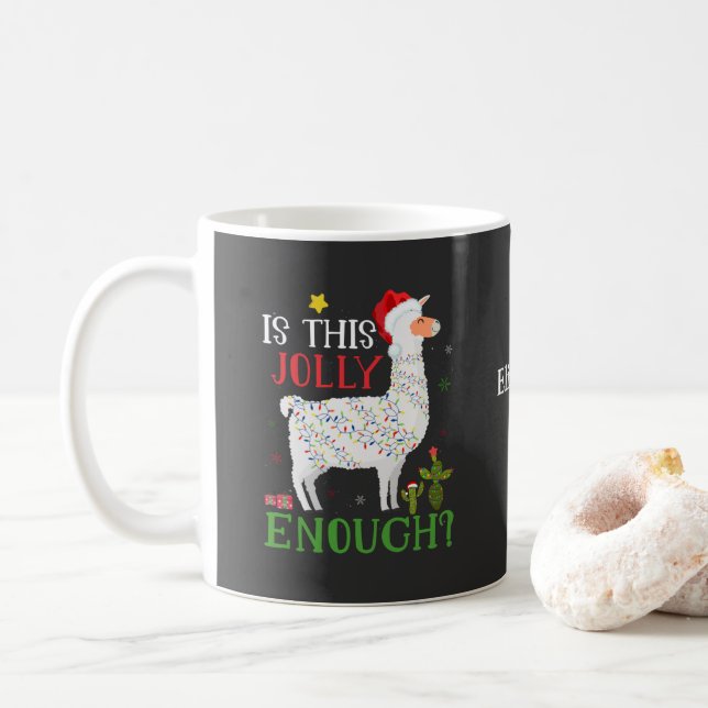 Mug Drôle Llama Noël Vacances Est Ce Jolly Assez (Avec donut)