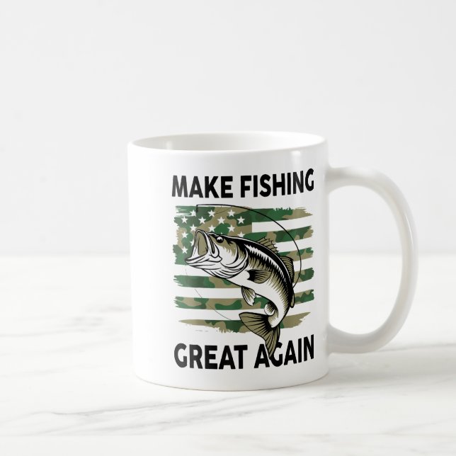 Mug Drôle Make Fishing Great Again Camo B Fish Amériqu (Droite)