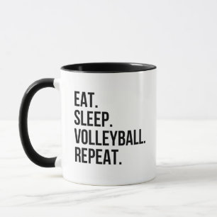 Mug Drôle Manger Dormir Volleyball Répéter
