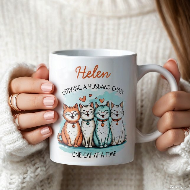 Mug Drôle mari chatte dame personnalisée (Créateur téléchargé)