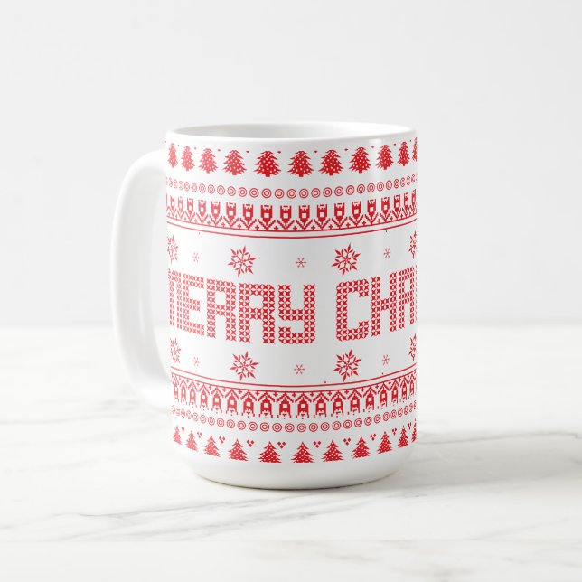 Mug Drôle Mauvais Joyeux motif de Noël (Devant gauche)
