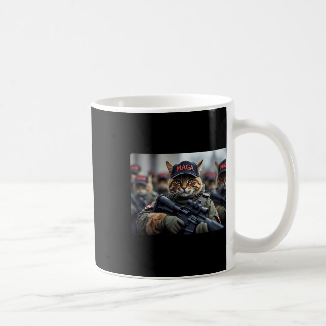 Mug Drôle Mega Cat Avec Fusil - Humoristique Donald Tr (Droite)