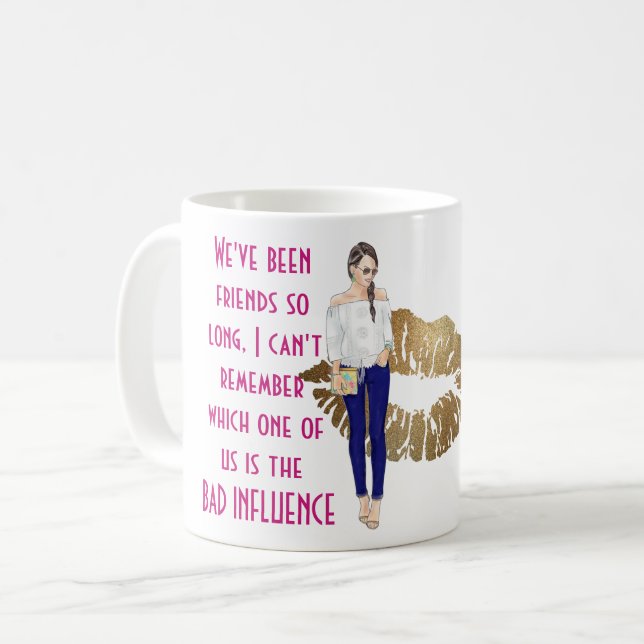 Mug Drôle meilleur ami MAUVAIS INFLUENCE Caricature Ca (Devant gauche)