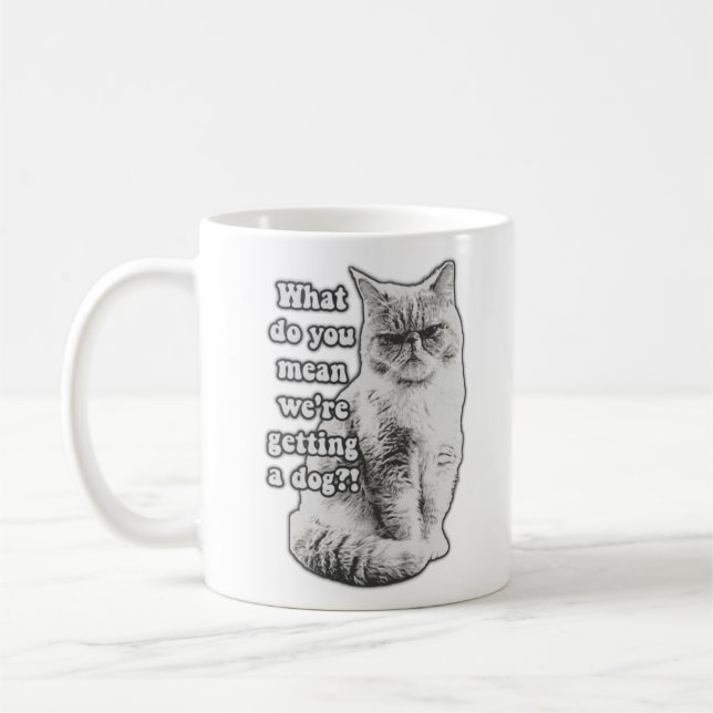 Mug Drôle mème de chat grincheux pour les amateurs et  (Gauche)
