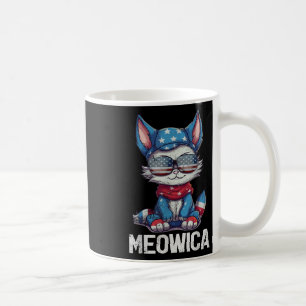 Mug Drôle Meowica Chat Patriotique Usa America Drapeau