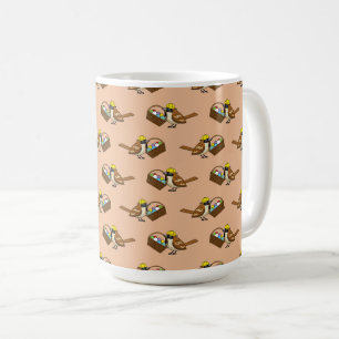 Mug Drôle mignon oiseau avec Motif de panier d'oeufs c