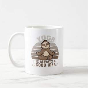 Mug Drôle mignon paresse faire du yoga. drôle pose yog