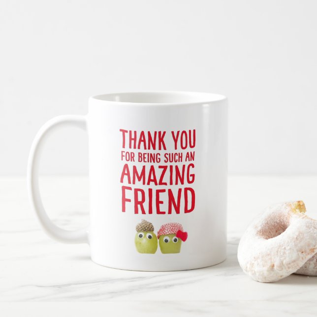 Mug Drôle mignon vegan meilleurs amis merci muet (Avec donut)