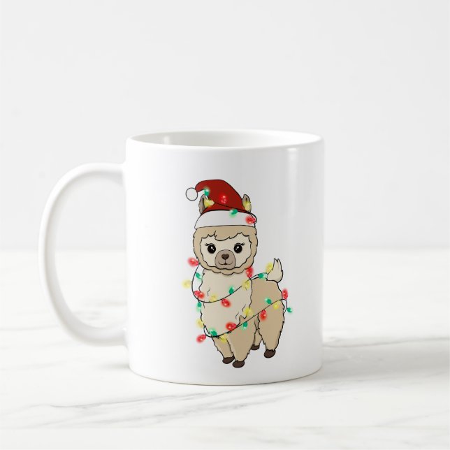 Mug Drôle Mignonne Noël Llama (Gauche)