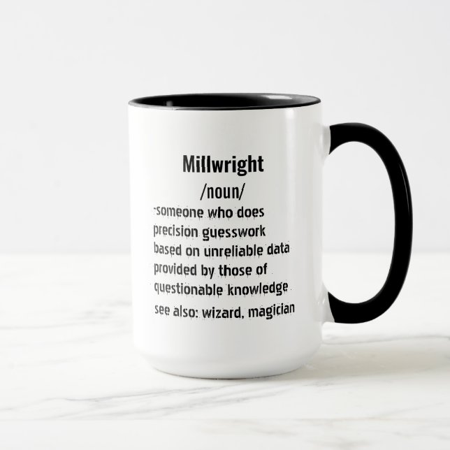 Mug drôle Millwright Définition cadeaux pour hommes fe (Droite)