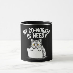 Mug Drôle "Mon collègue est collant" Grumpy Cat Travai