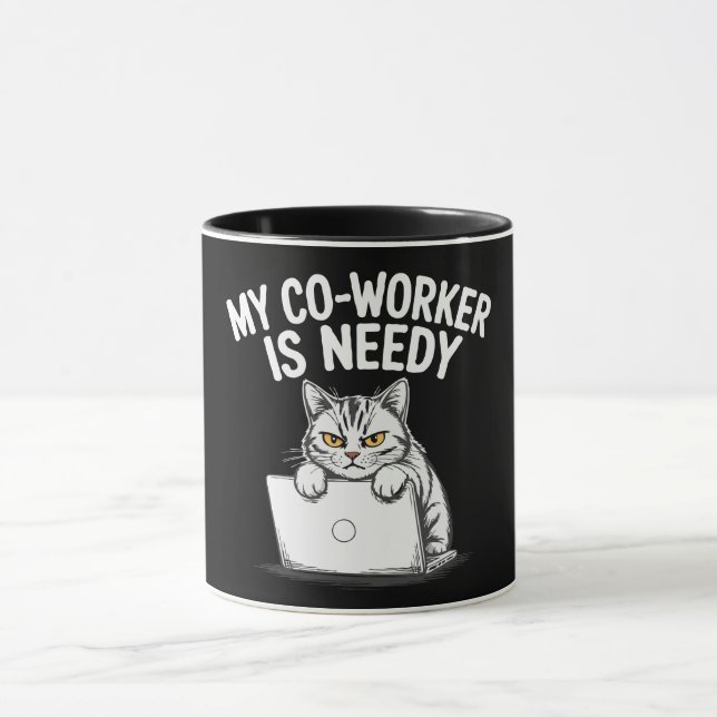 Mug Drôle "Mon collègue est collant" Grumpy Cat Travai (Centre)