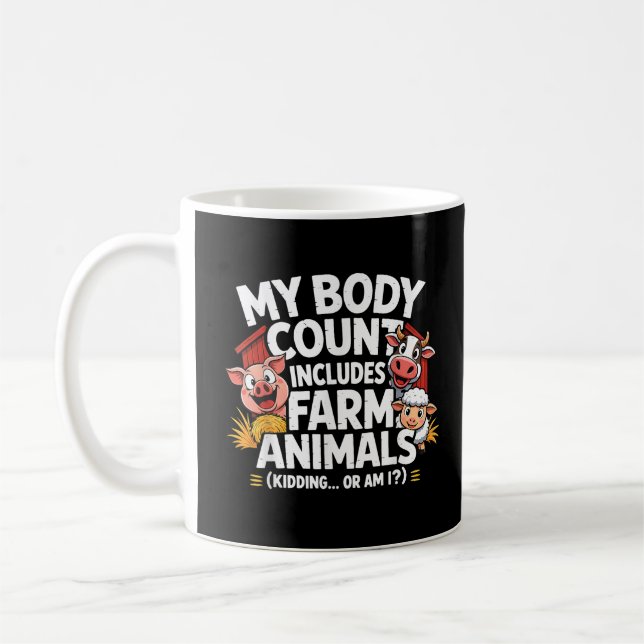 Mug Drôle Mon nombre de cadavres comprend les animaux  (Gauche)