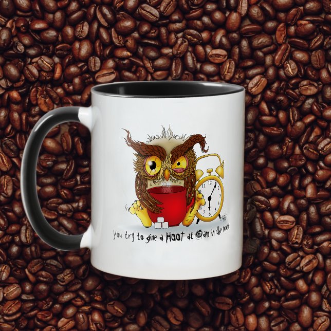 Mug Drôle Morning Cranky Owl (Créateur téléchargé)