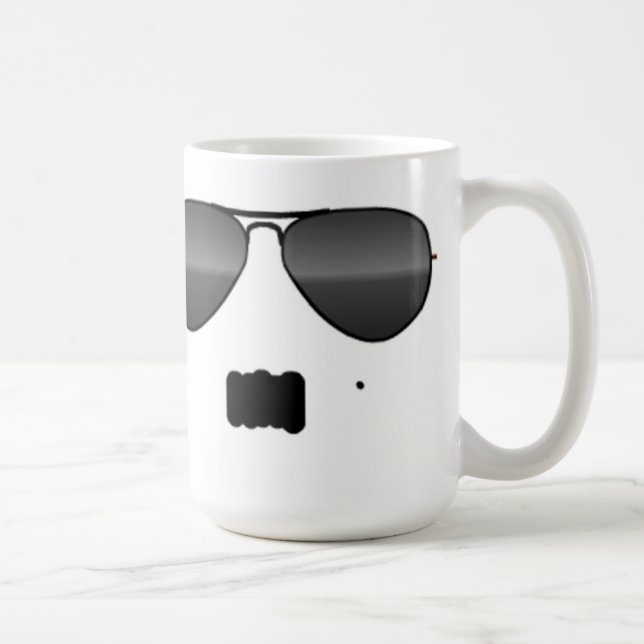 Mug Drôle moustache lunettes mignonette gangster (Droite)