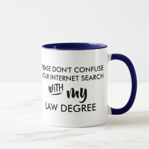 Mug drôle ne confondez pas votre diplôme en droit de