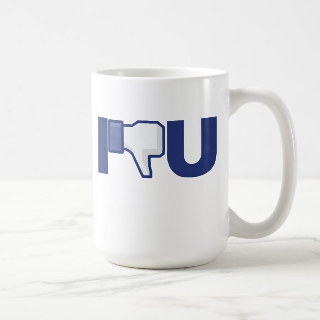 Mug Drôle Ne Pas Aimer Pouce Vers Le Bas (Droite)