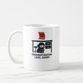 Mug Drôle Ninja Procrastination Expert Citation