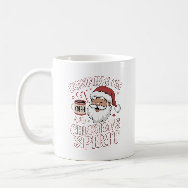 Mug Drôle Noël Père Noël Coffee Lover Design (Gauche)