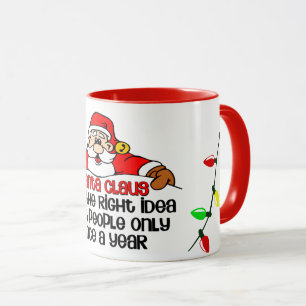 Mug Drôle Noël Père Noël Visite Bah Humbug