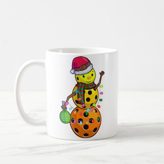 Mug Drôle Noël Showman Pickleball cadeau (Gauche)