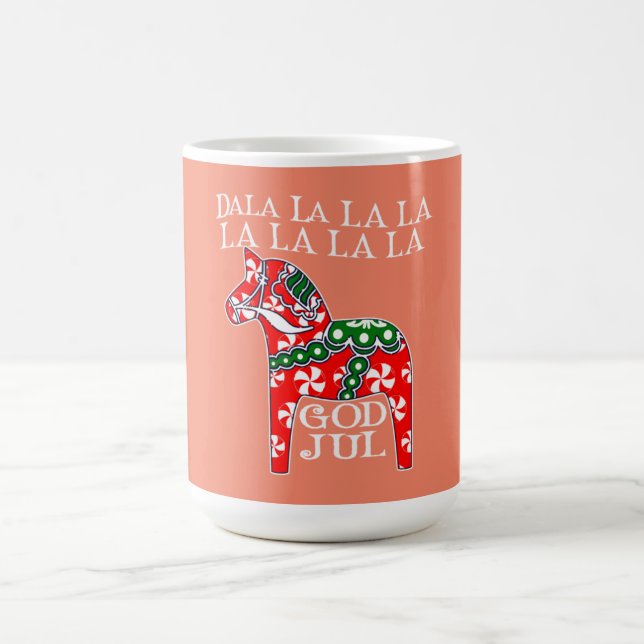 Mug Drôle Noël suédois Dieu Jul Dala Horse Dalahos (Centre)