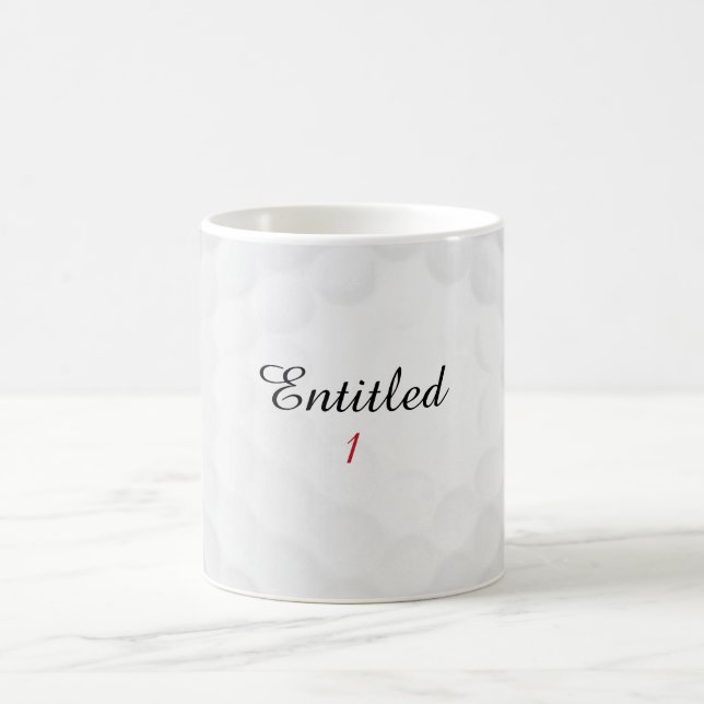Mug Drôle Nom de Golf Personnalisé Entitled 1 Initial (Centre)