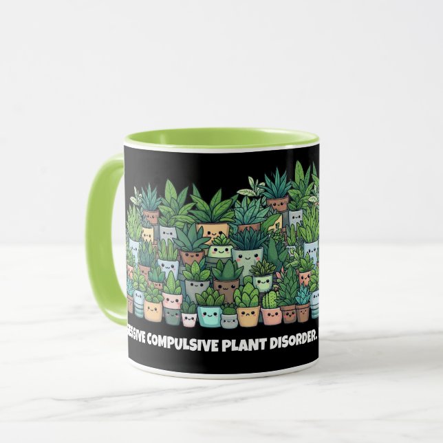 Mug Drôle Obsessionnel et Compulsif trouble Plante (Devant gauche)