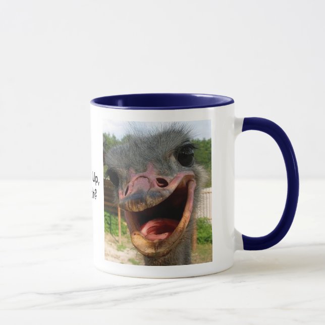 Mug Drôle Ostrich Bird Photo What's Up (Droite)