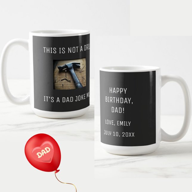 Mug Drôle papa plaisanter "Pas un exercice" Père Anniv (A cute, funny "dad joke" custom pun mug for your special father on his birthday!)