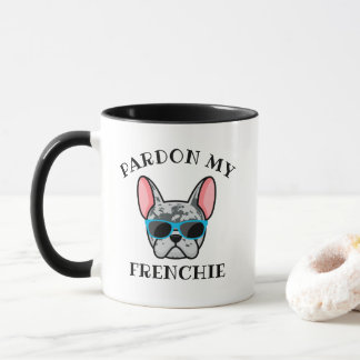 Mug Drôle Pardon mon Frenchie Blue Merle French Bulldo