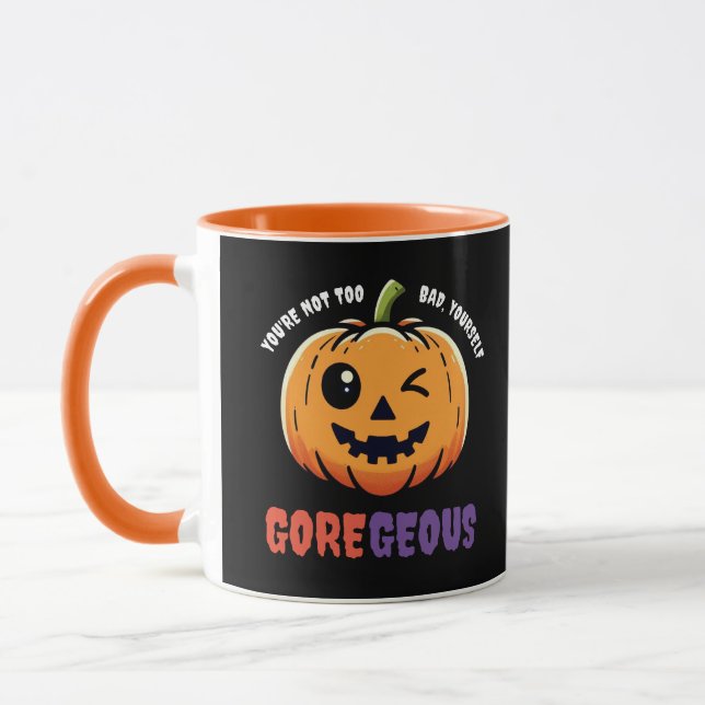 Mug Drôle pas trop mauvais Gore Geous mignon Citrouill (Gauche)