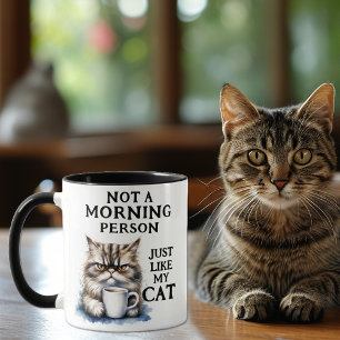 Mug Drôle pas une personne du matin Chat