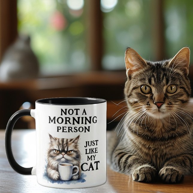 Mug Drôle pas une personne du matin Chat (Créateur téléchargé)