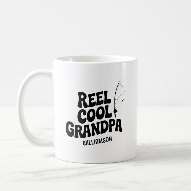 Mug Drôle Pêche bobine Cool grand-père Fête des pères  (Gauche)