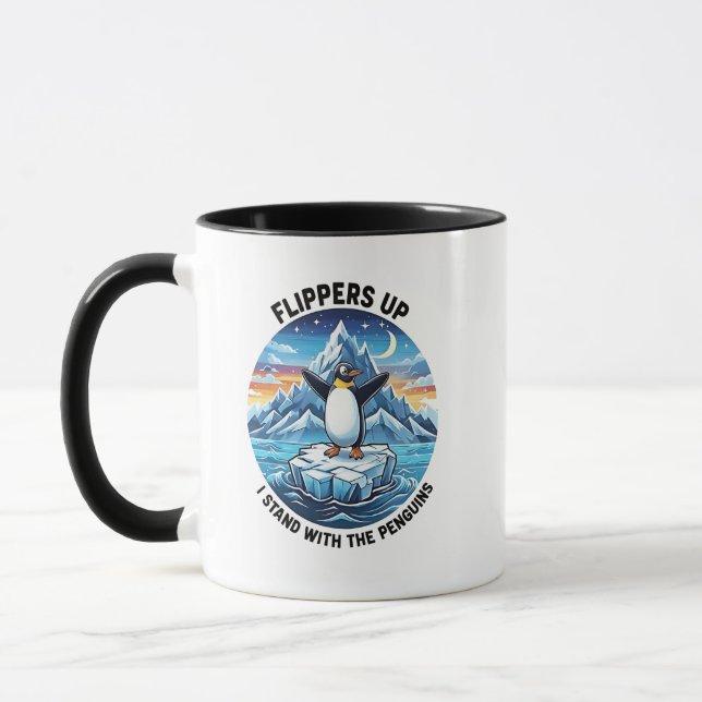 Mug Drôle Penguin Résiste À La Manifestation Contre Le (Gauche)
