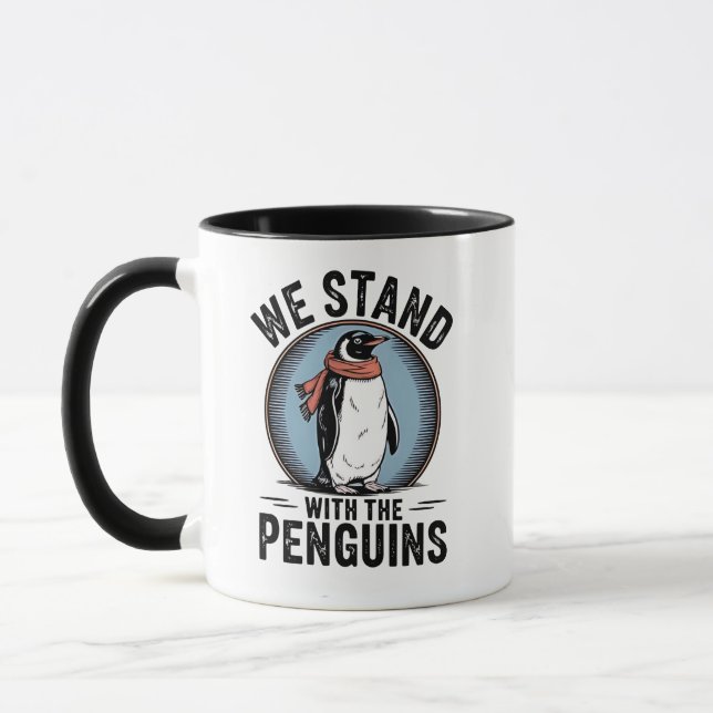Mug Drôle Penguin Résiste À La Manifestation Contre Le (Gauche)